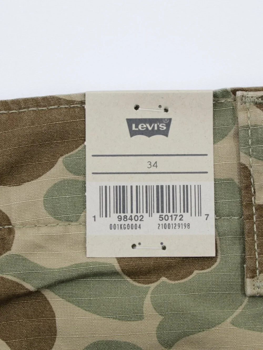 Levi's Men's Carrier Cargo Cotton Camo Comfortable Shorts‎ Green/Brown Size 34